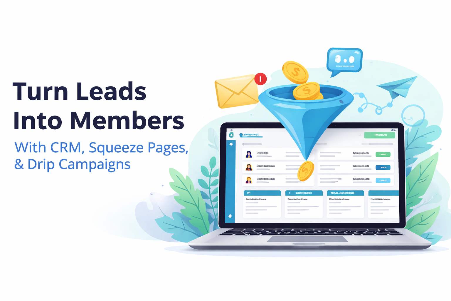 Turn Leads Into Members With CRM, Squeeze Pages, and Drip Campaigns in ManageMemberships