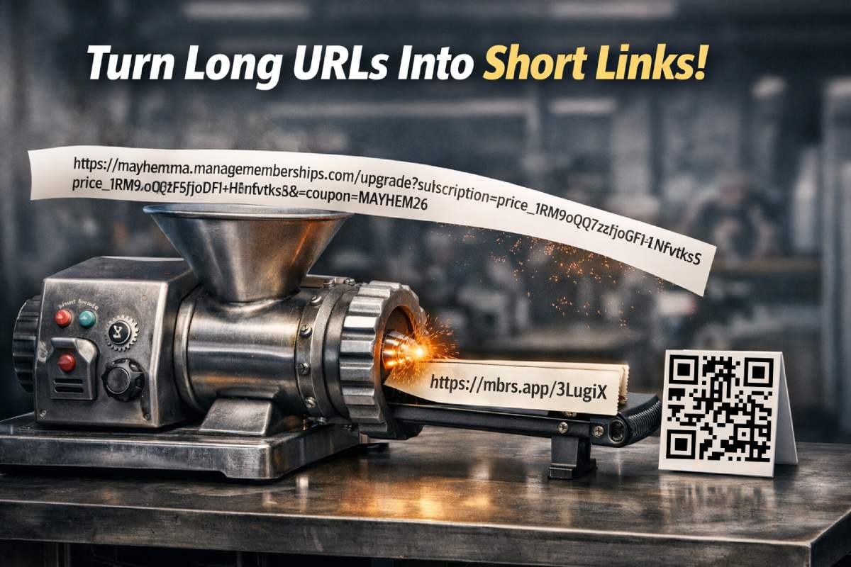 Clean links and built in tracking with ManageMemberships URL Shortener